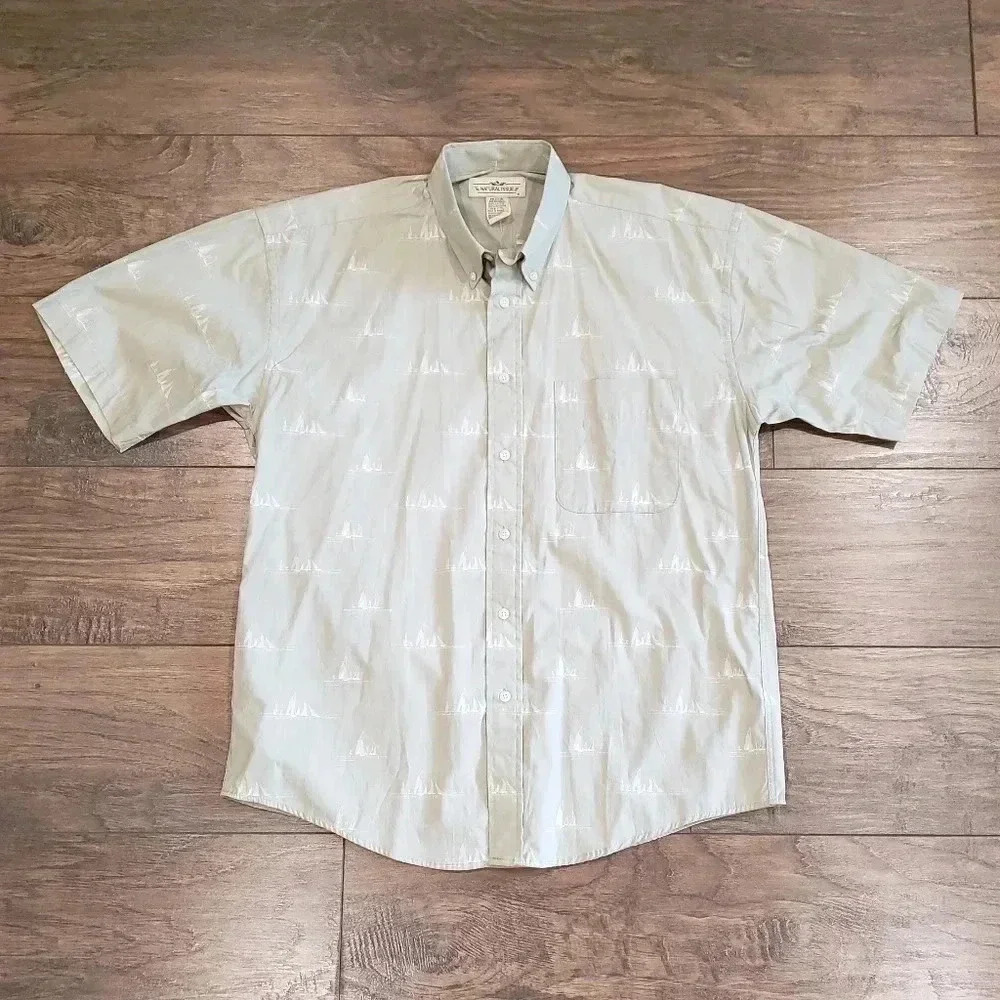 NWT Natural Issue Vintage Print Men's Button Down Shirt Size Medium